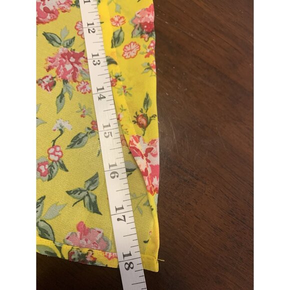 No Frills Los Angeles Yellow Floral Babydoll Cottage Maxi Dress L - Picture 7 of 9